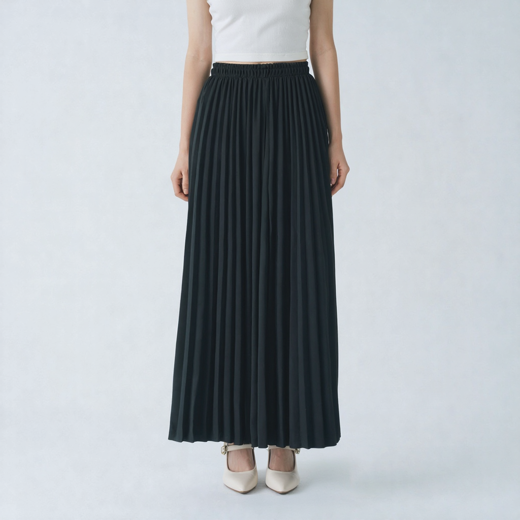 ハイウエスト プリーツワイドパンツ
