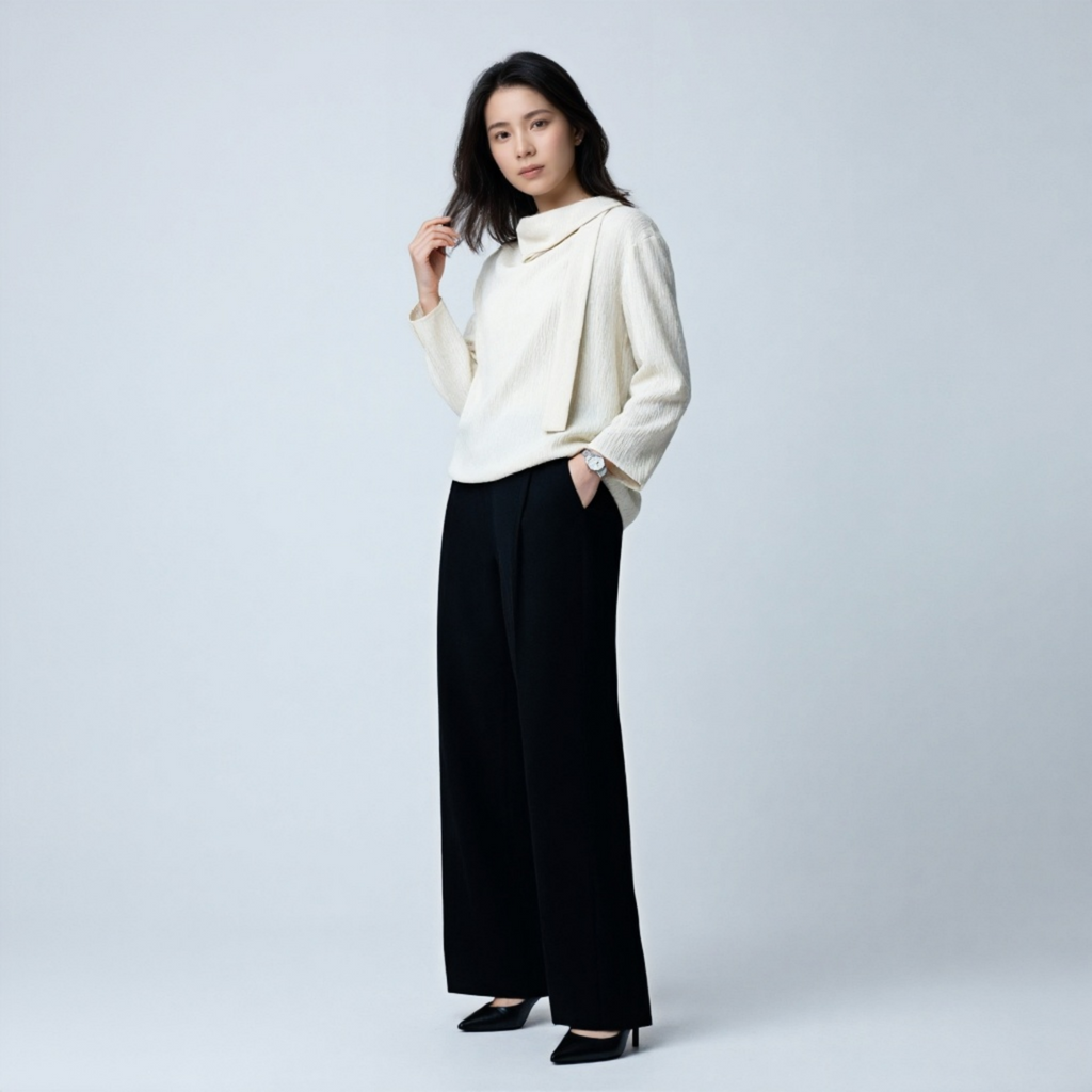 ミニマル ゆったり ボーダー ドレープ トップス