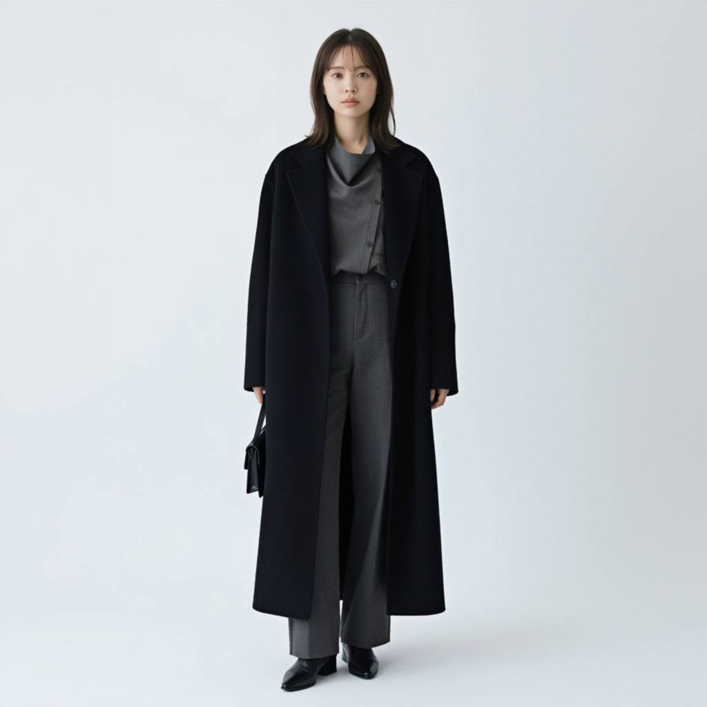 ゆったり リラックス フロントボタン ドレープシャツ
