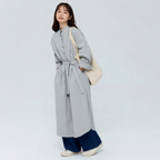 リラックス感 ロング丈 前ボタン ドレープ ワンピース