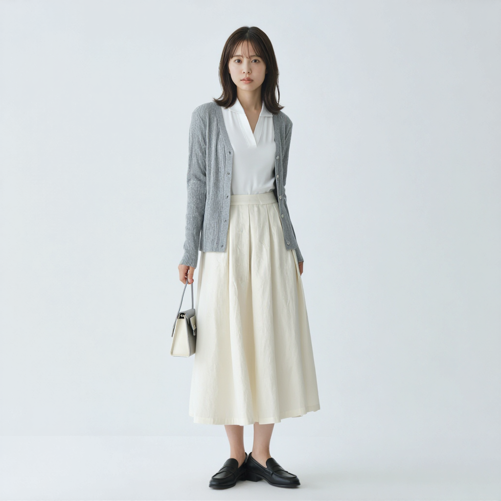 細見え Aライン 立体デザイン ドレープ スカート