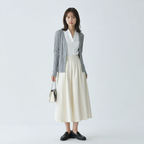 細見え Aライン 立体デザイン ドレープ スカート