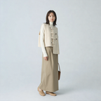 レトロ フィットシルエット フロントボタン ニットベスト