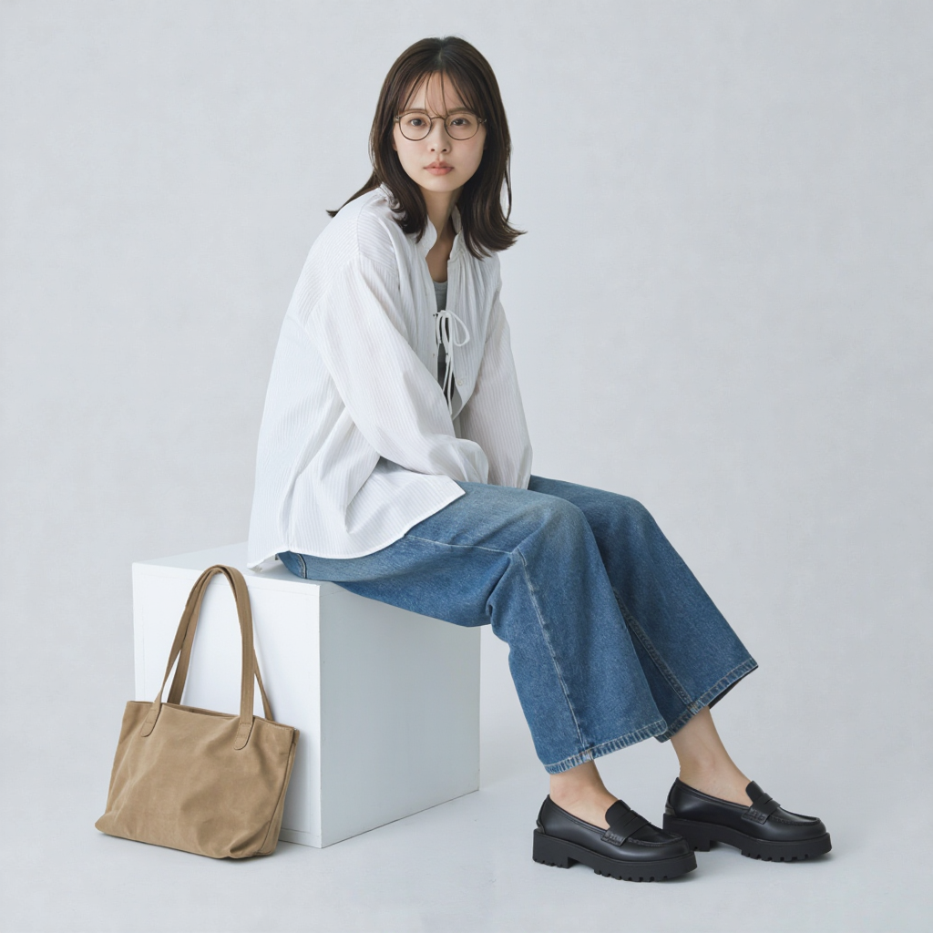 リラックス感 ゆったり リボン付き 薄手 シャツ