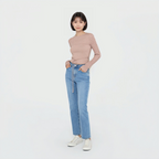 細見え フィット感 リブ ニットセットアップ