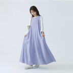 リラックス感 ゆったり ノースリーブ 綿麻 ワンピース