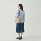 レトロ バンドカラー ギャザーブラウス　