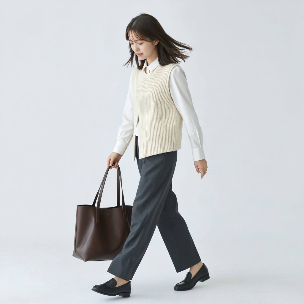 リラックス感 ゆったり ニットベスト