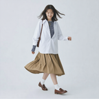 リラックス感 ゆったり 襟付き ドレープシャツ