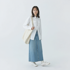 シンプル フィットシルエット 切替デザイン ドレープシャツ