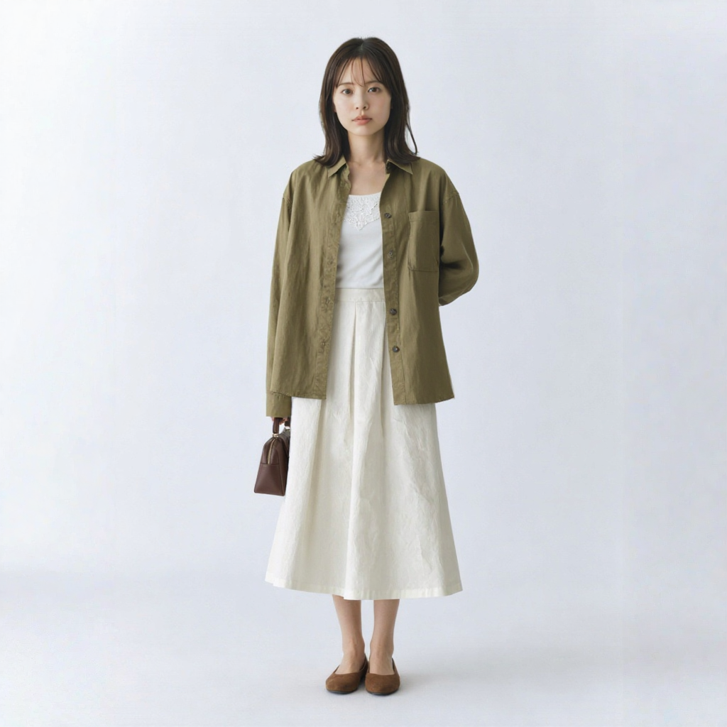 細見え Aライン 立体デザイン ドレープ スカート
