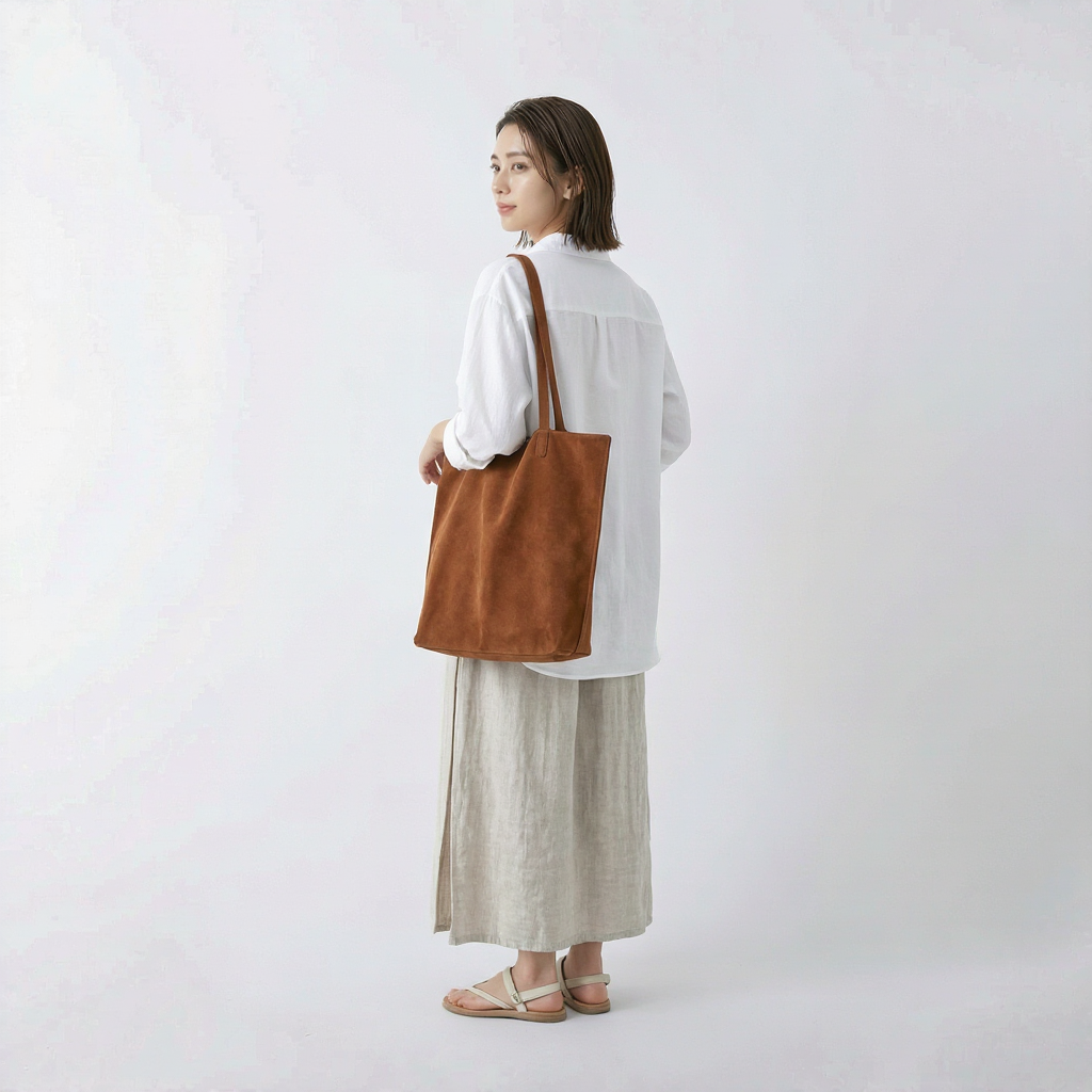 リラックス感 ワイド フェイクレイヤード 綿麻 ワイドパンツ