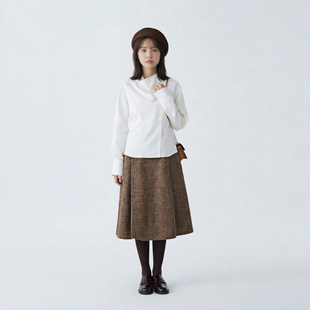 ゆったり リラックス フロントボタン ドレープシャツ