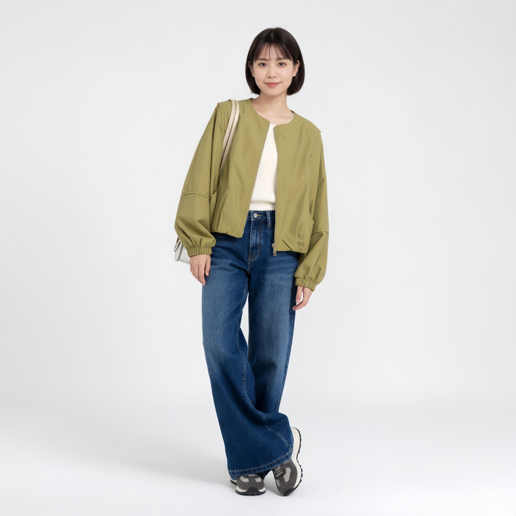 マルデザイン ショート丈 切替 防風 ジャケット
