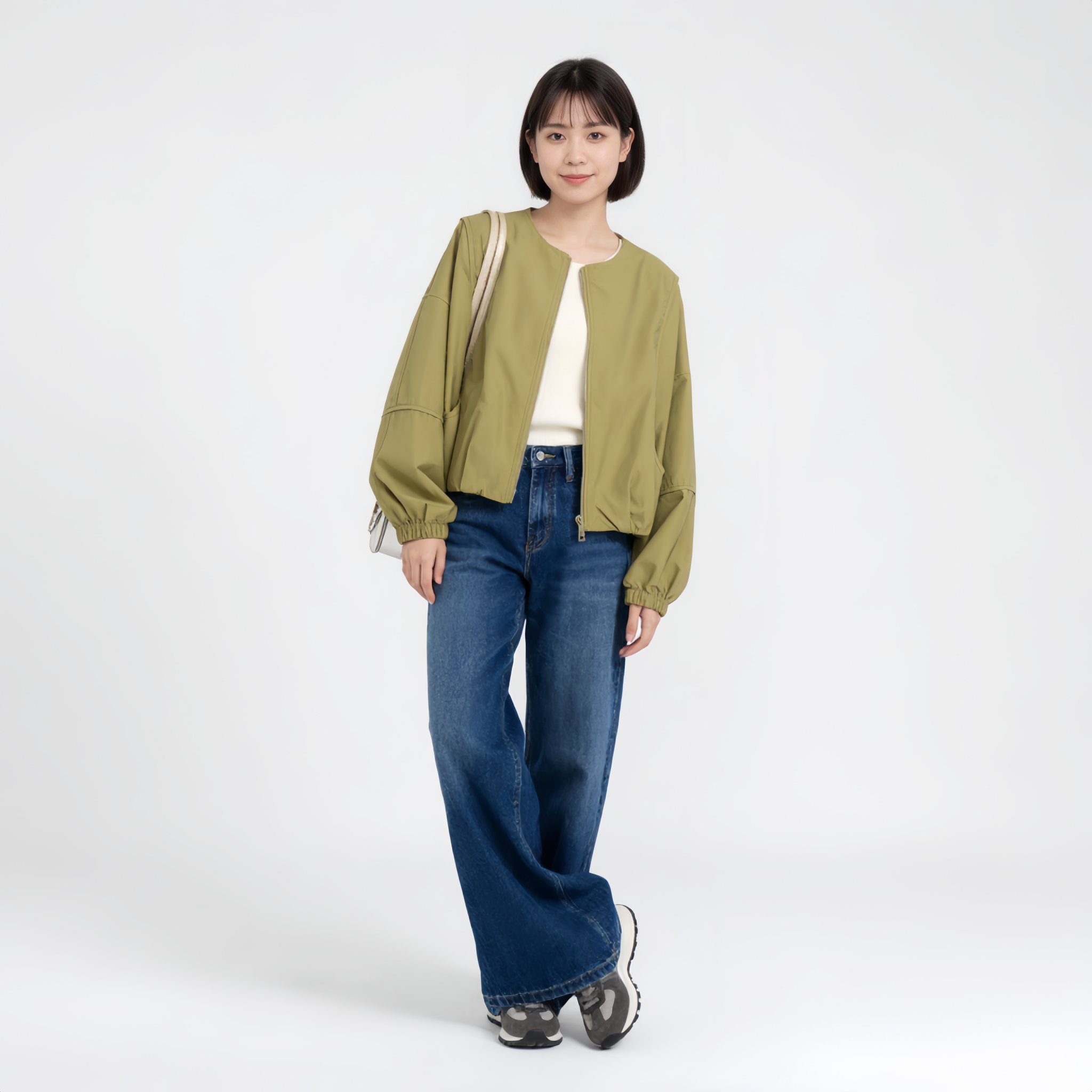 マルデザイン ショート丈 切替 防風 ジャケット