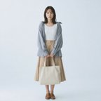 リラックス感 Aライン 切り替え ドレープ スカート