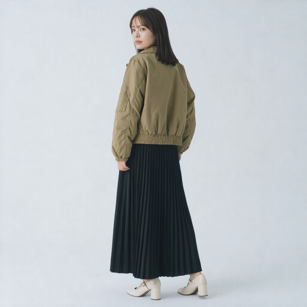 ハイウエスト プリーツワイドパンツ