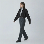 リラックス感 ゆったり 襟付き ドレープシャツ