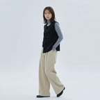 レトロ フィットシルエット フロントボタン ニットベスト