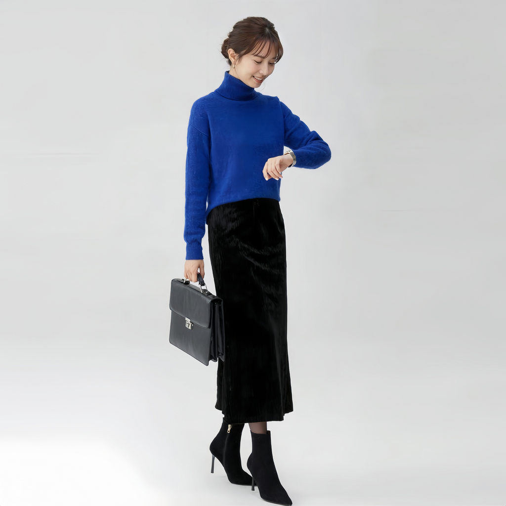 ロングフィッシュテールローワールベルベットスカート