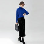ロングフィッシュテールローワールベルベットスカート