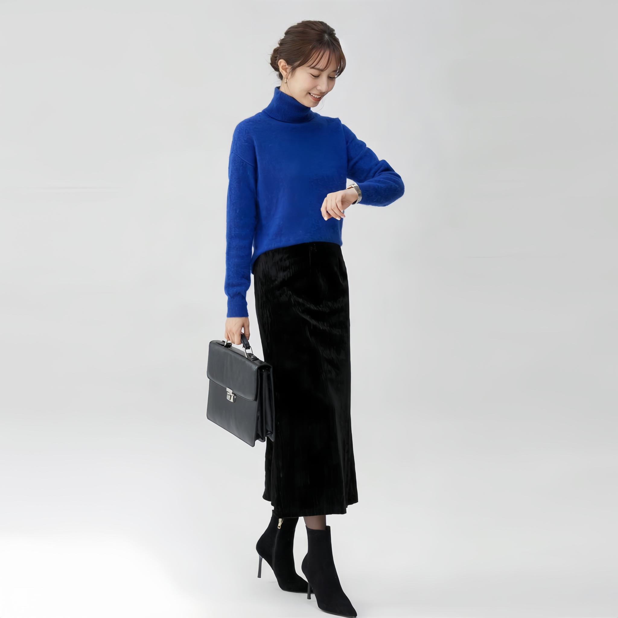 ロングフィッシュテールローワールベルベットスカート