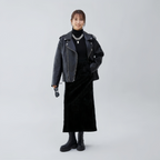 ロングフィッシュテールローワールベルベットスカート