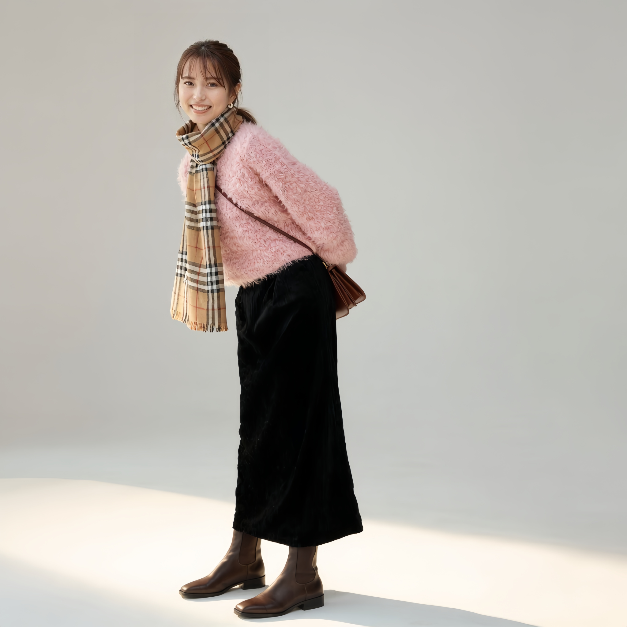 ロングフィッシュテールローワールベルベットスカート