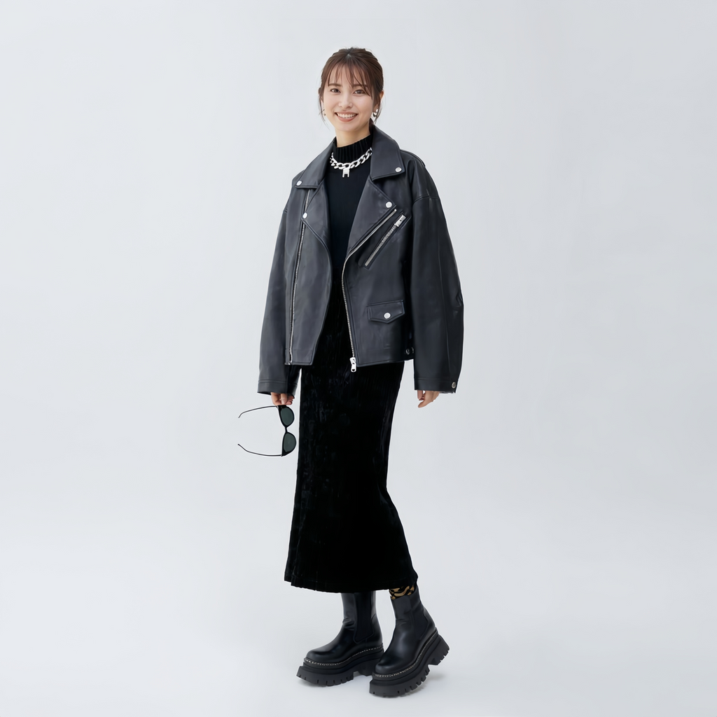 ロングフィッシュテールローワールベルベットスカート