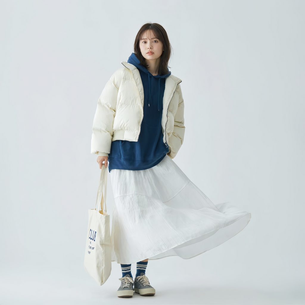 レトロテクスチャーAラインスカート