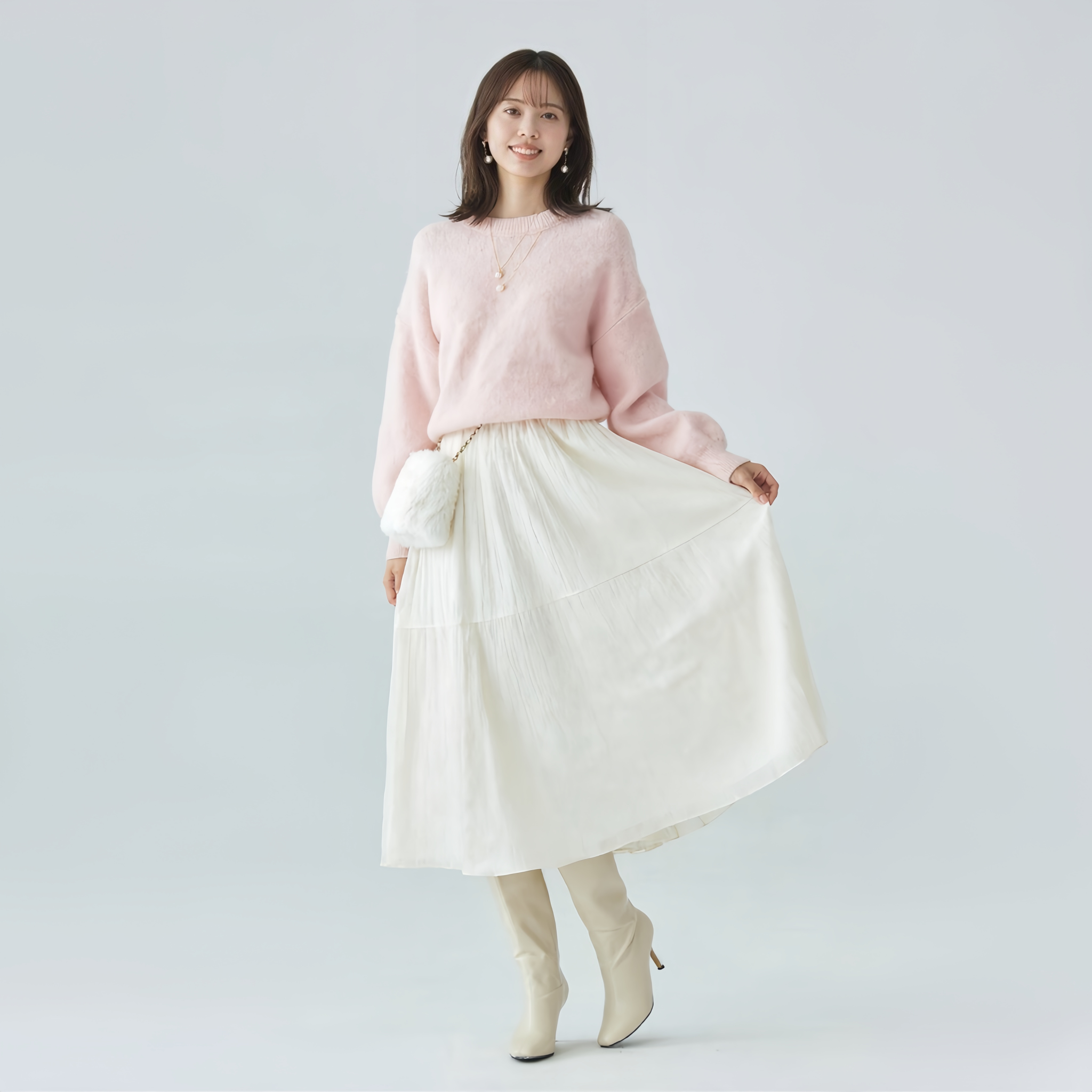 レトロテクスチャーAラインスカート