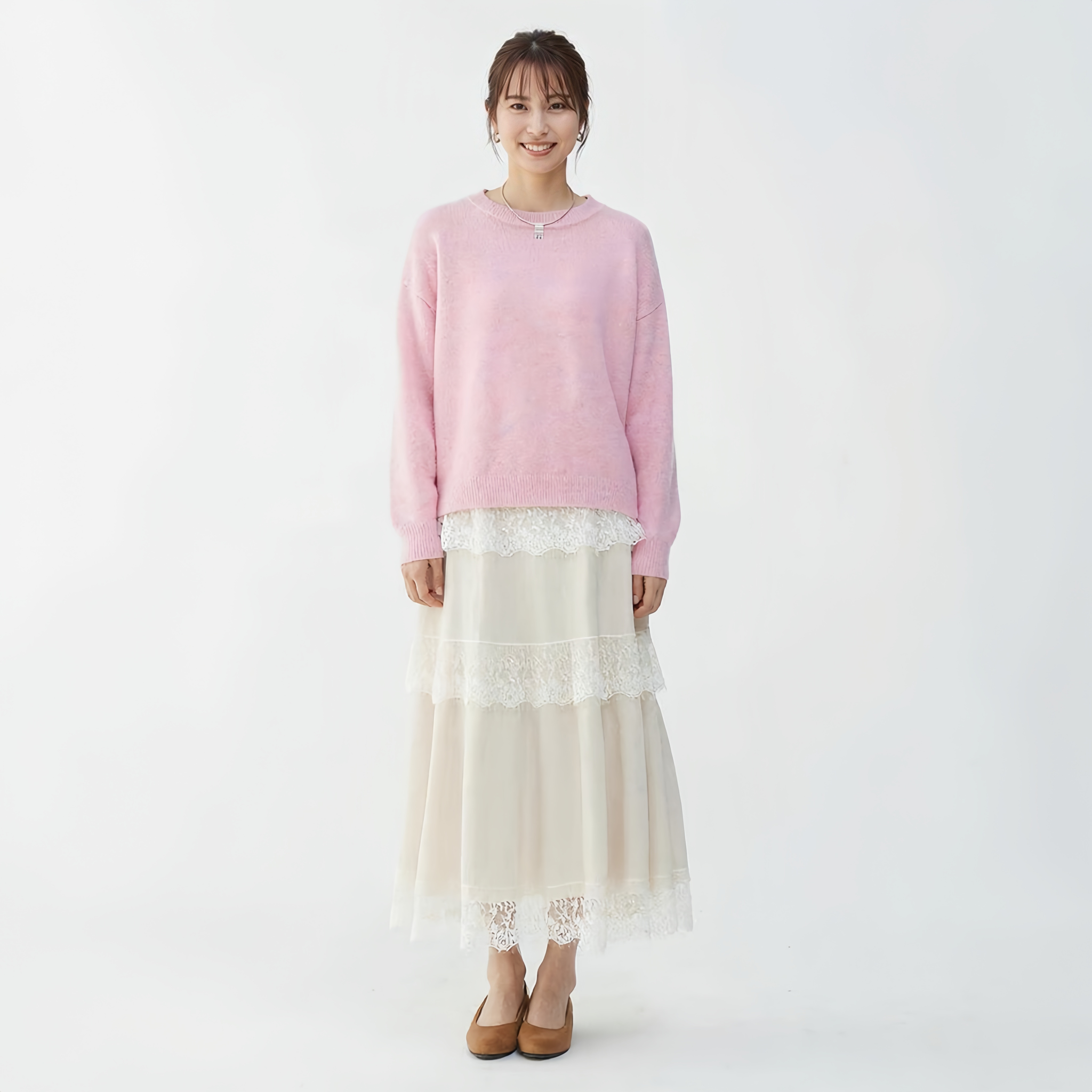 シンプル衿付きリブニット