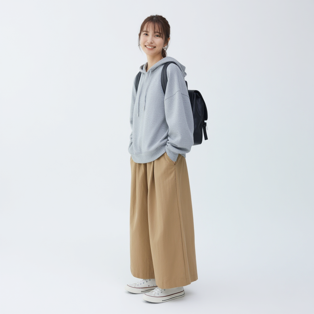 ドレープハイウエストワイドパンツ