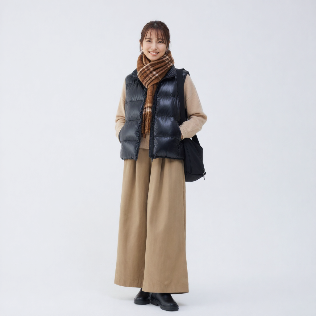 ドレープハイウエストワイドパンツ