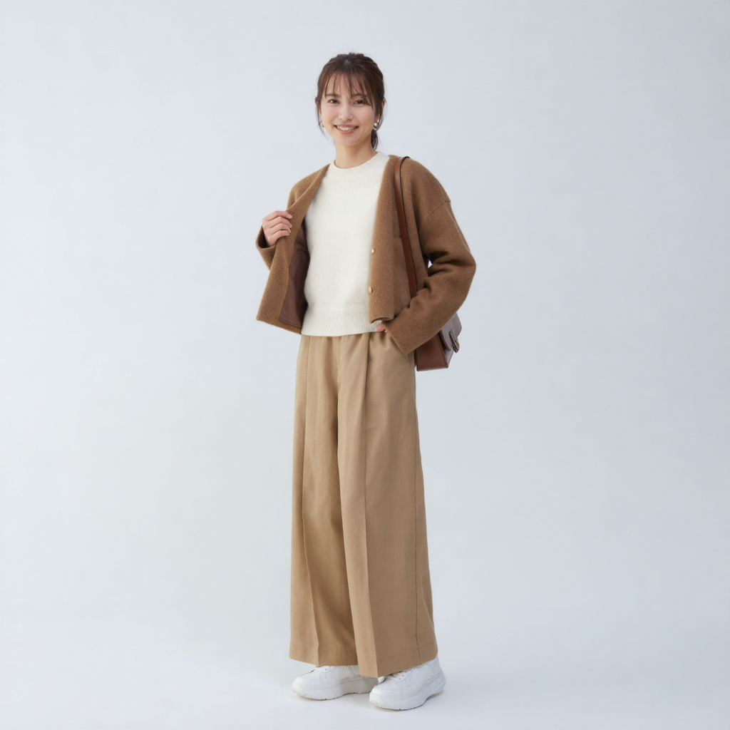 ドレープハイウエストワイドパンツ