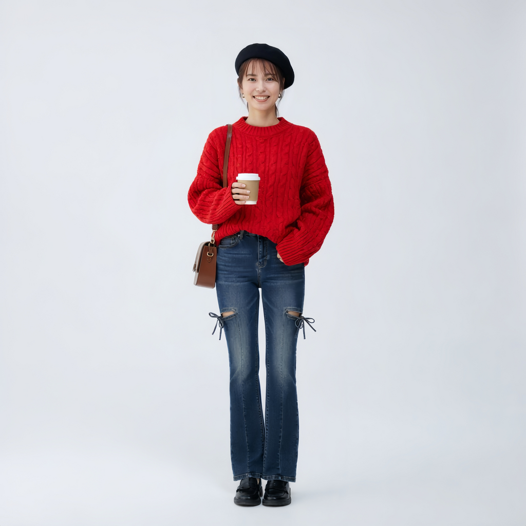 シンプルストレートデニム
