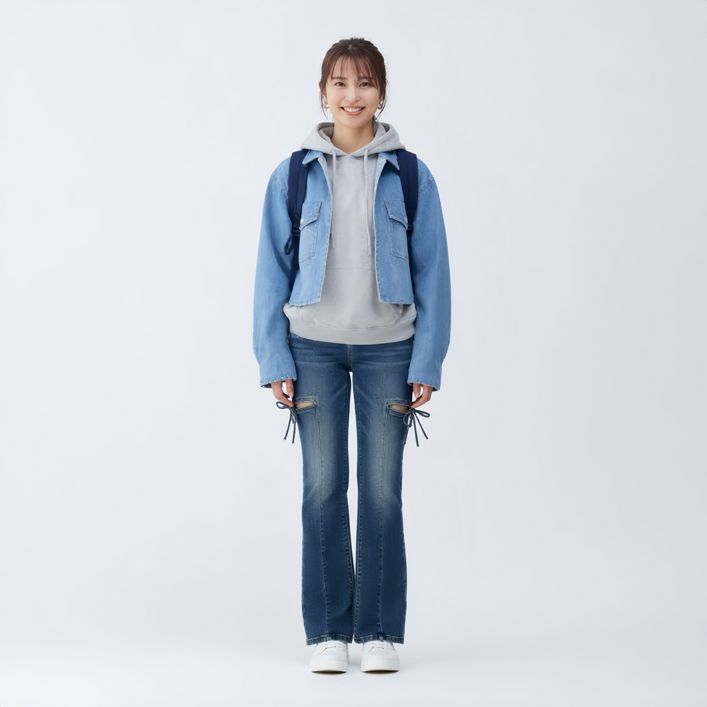 シンプルストレートデニム