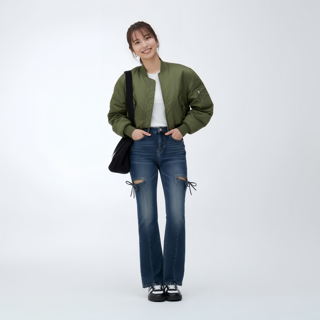 シンプルストレートデニム