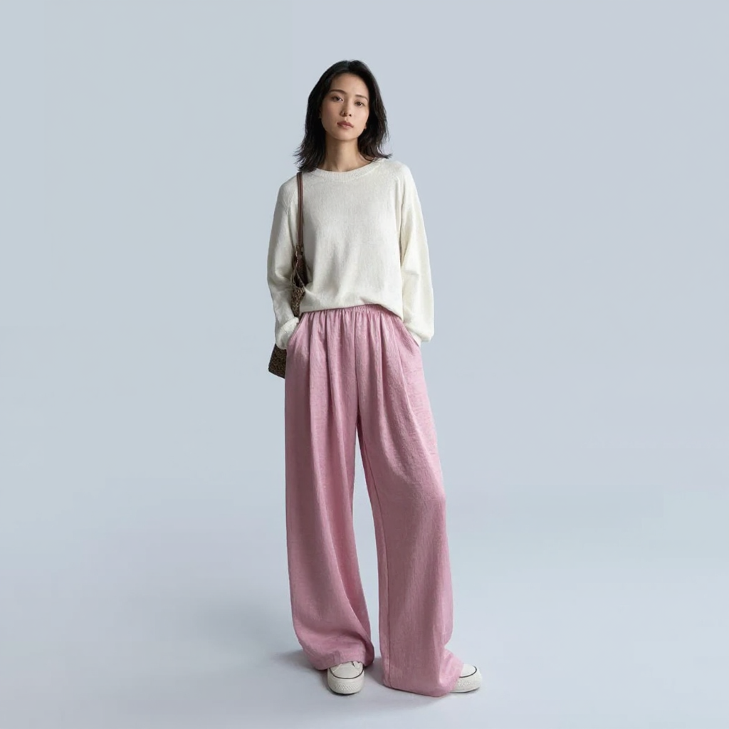 リラックス感 ワイド ドレープ ワイドパンツ