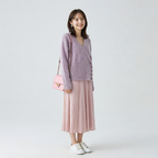 アシンメトリーボタン Vネックニット