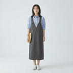 ゆったりVネック ワイドサロペット